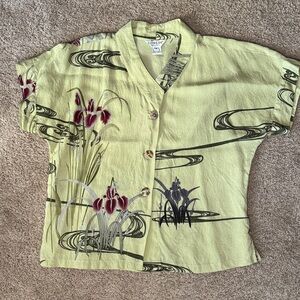 Citron Cream Shirt with Black Graphic Details